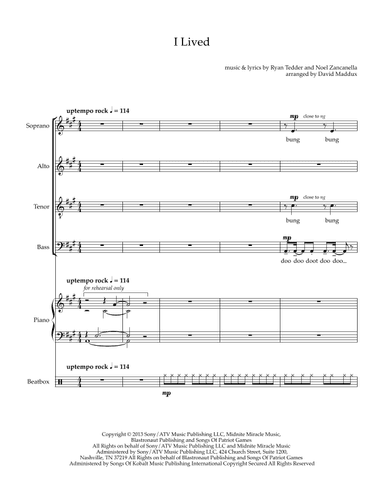I Lived (arr. David Maddux)