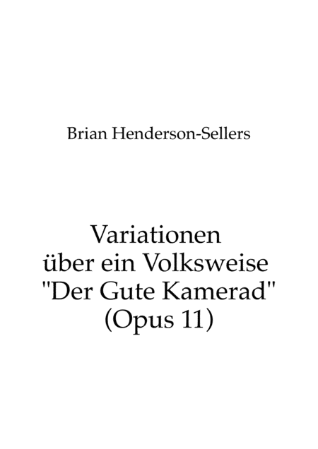 Piano variations on a folk song "Der Gute Kamerad"