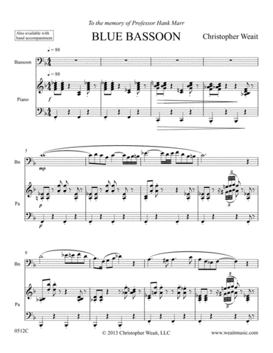 Blue Bassoon for bassoon and piano