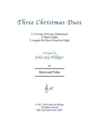 Three Christmas Duos for Horn and Tuba (arr. John Jay Hilfiger)