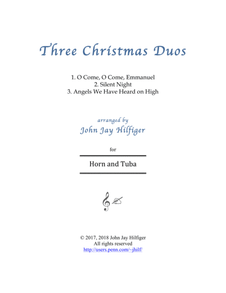 Three Christmas Duos for Horn and Tuba (arr. John Jay Hilfiger)