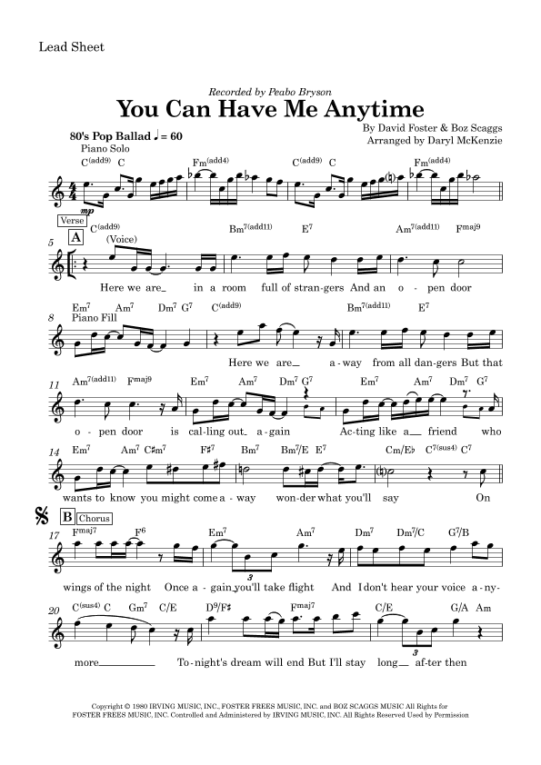 You Can Have Me Anytime (arr. Daryl McKenzie)