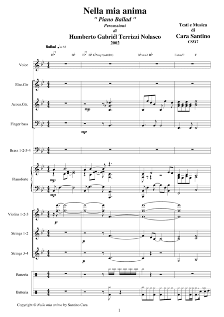 Nella mia anima - Ballad for voice and orchestra