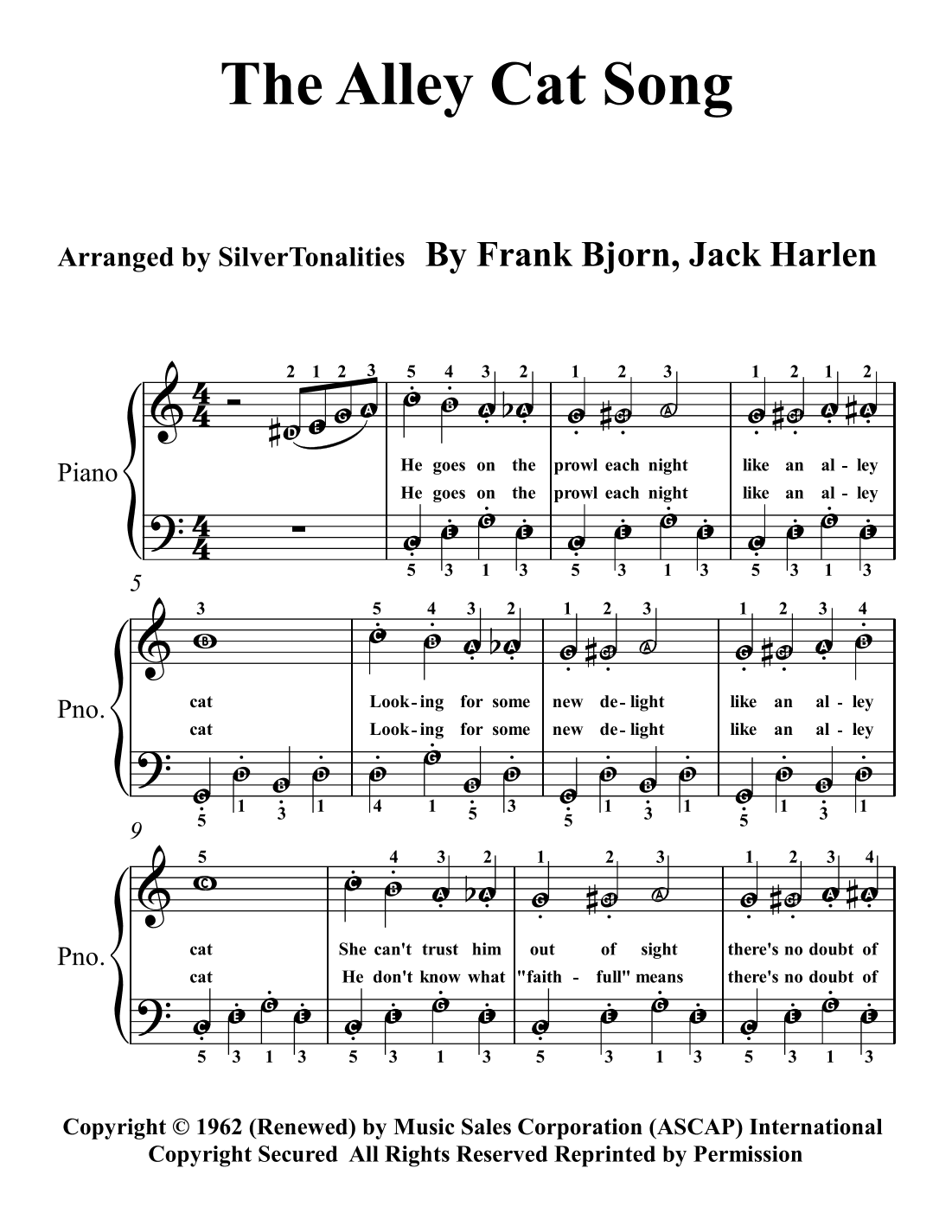 Alley Cat Song (arr. SilverTonalities)