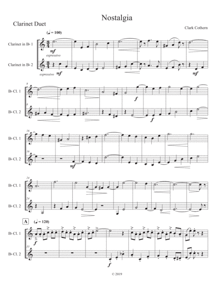 Nostalgia (Duet for Clarinets)