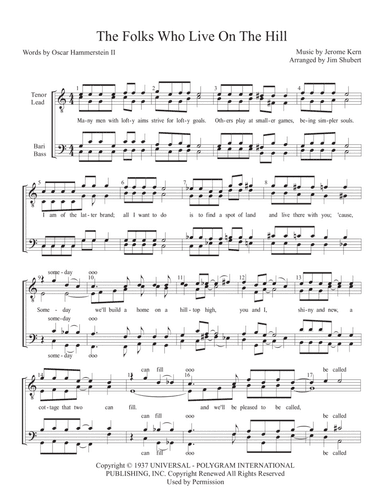 The Folks Who Live On The Hill (arr. Jim Shubert)