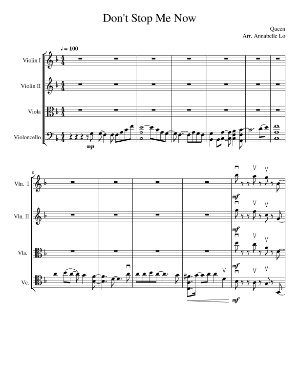 Don't Stop Me Now (arr. Annabelle Lo)