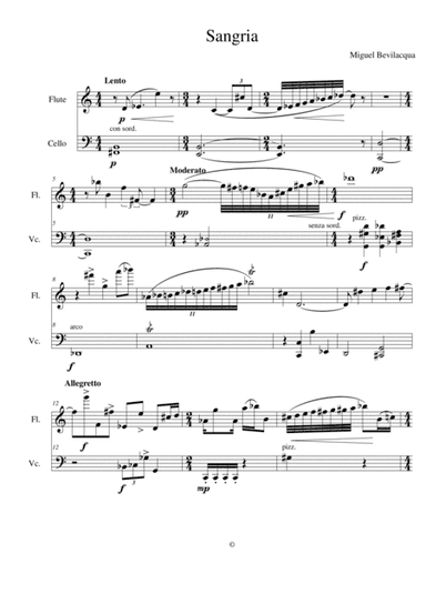 Sangria, for Flute and Cello