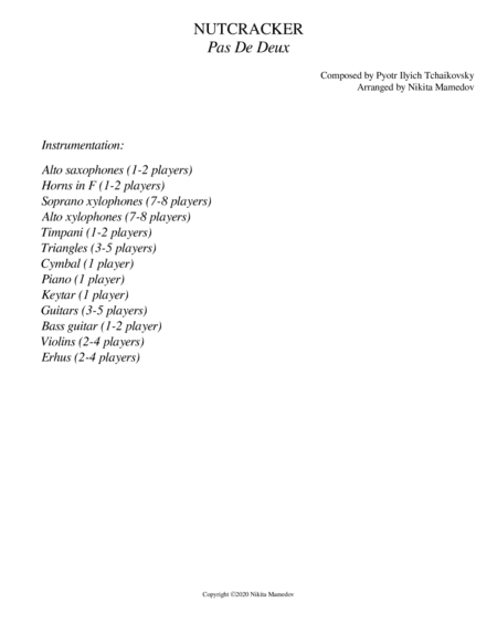 Nutcracker: Pas De Deux (arr. Nikita Mamedov)