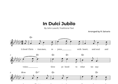In Dulci Jubilo (Key of G-Flat Major) (arr. R. Salvario)