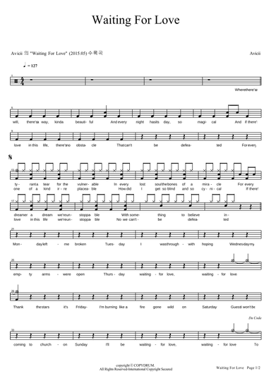 Waiting For Love (arr. COPYDRUM)