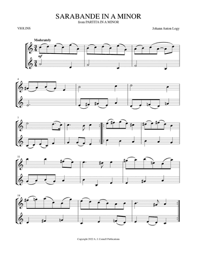 Sarabande in A Minor (from Partita in A Minor) (arr. Mark Phillips)