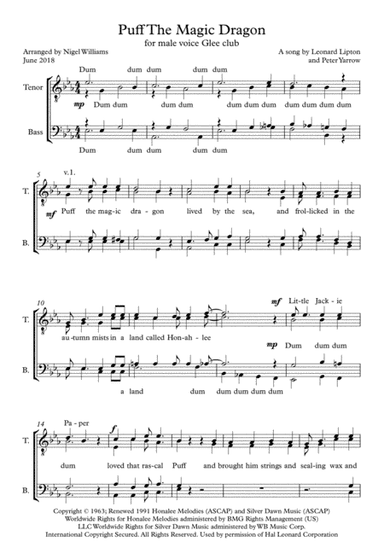 Puff The Magic Dragon (arr. Nigel Williams)