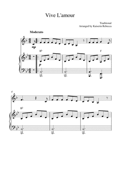 Vive L'amour (for horn solo and piano accompaniment) (arr. Kaiserin Rebecca)