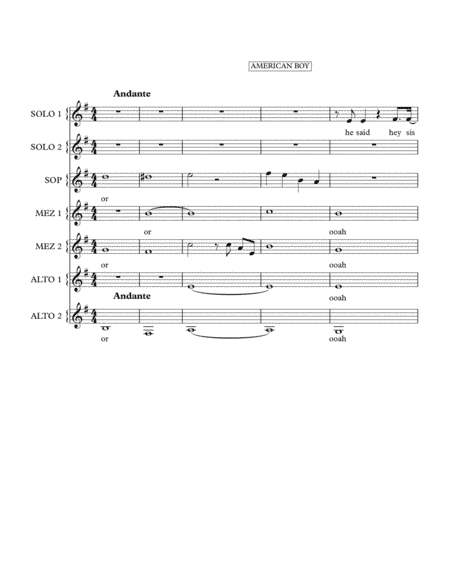 American Boy (arr. Lizzie Simms)