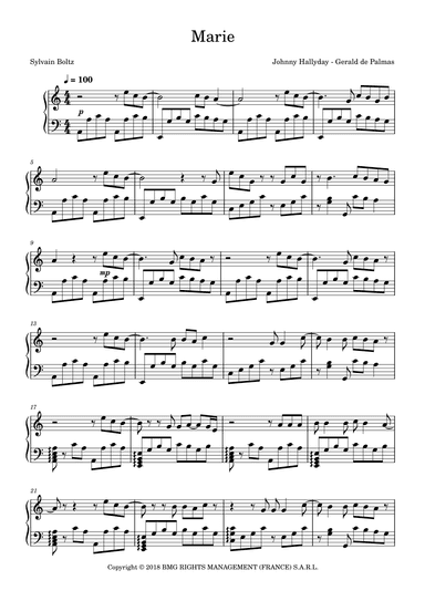 Marie (arr. Sylvain Boltz)