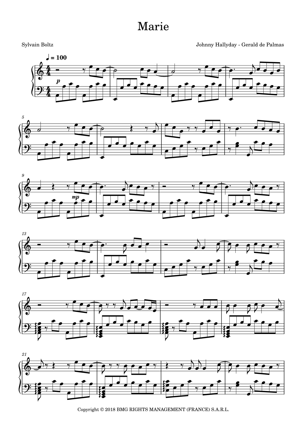 Marie (arr. Sylvain Boltz)