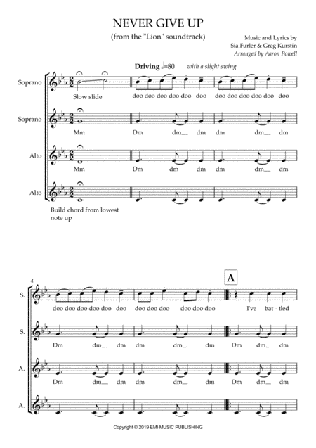 Never Give Up (arr. Aaron Powell)