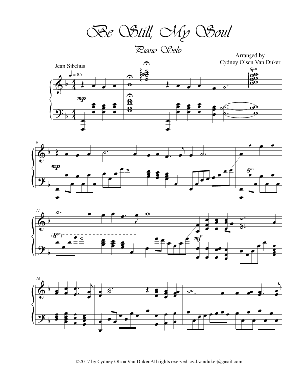 Be Still My Soul (arr. Cydney Olson Van Duker)