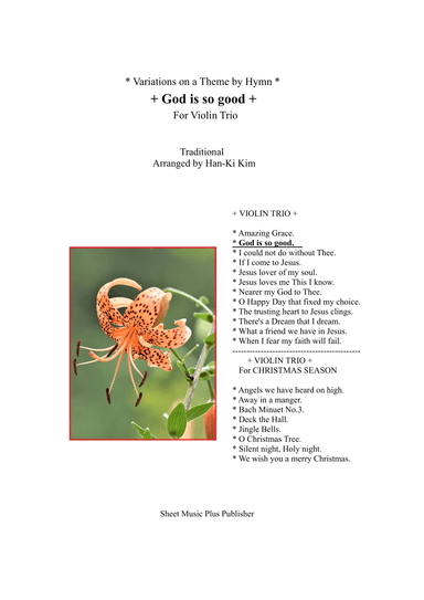 God is so good (For Violin Trio) (arr. Han-Ki Kim)
