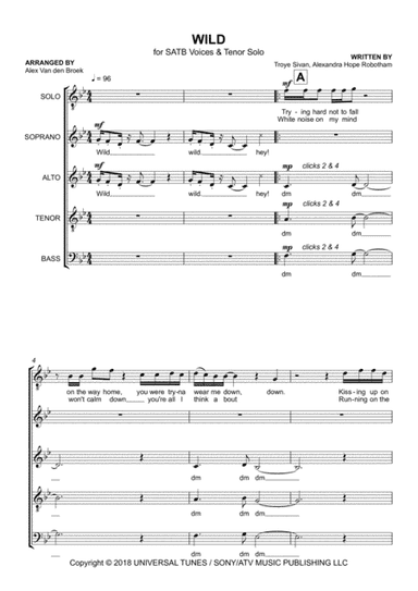 Wild (arr. Alex Van den Broek)