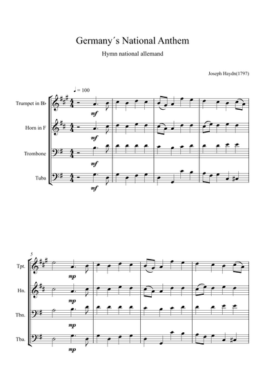 Germany's National Anthem (arr. H. Bento)