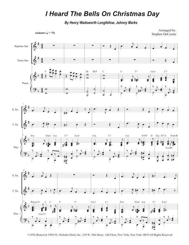 I Heard The Bells On Christmas Day (arr. Stephen DeCesare)