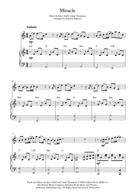 Miracle (arr. Kaiserin Rebecca)