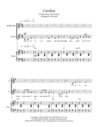 Carolina (arr. Jim Duff)