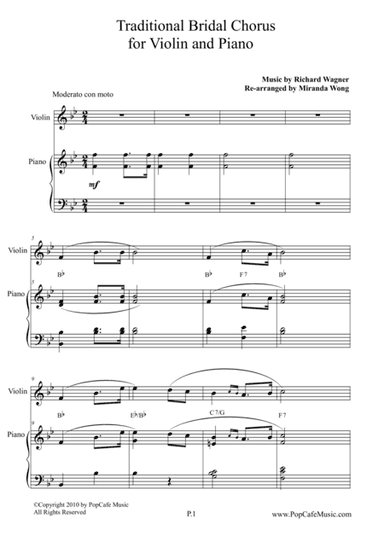 Traditional Bridal Chorus for Violin & Piano (arr. Miranda Wong)