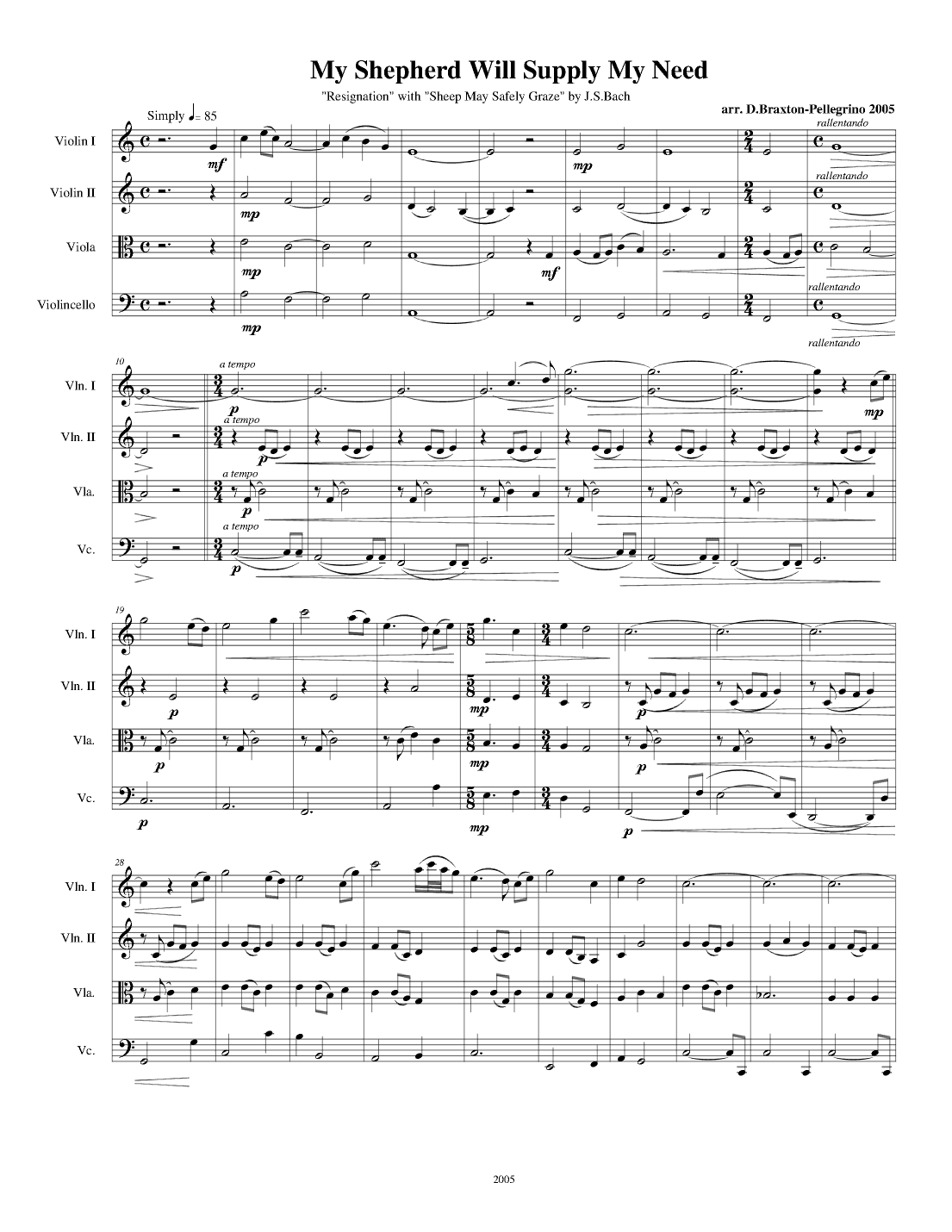 My Shepherd Will Supply My Need (Resignation) (arr. DEE BRAXTON PELLEGRINO)