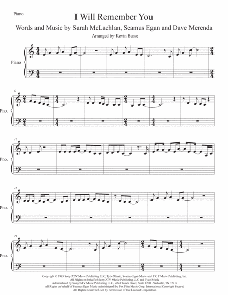 I Will Remember You (arr. Kevin Busse)