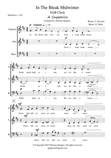 In the bleak Midwinter (arr. Thomas Quigley)