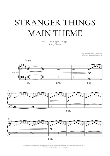Stranger Things Main Title Theme (arr. Pedro Merendi)