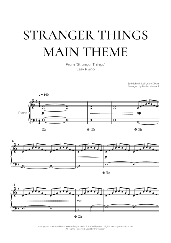 Stranger Things Main Title Theme (arr. Pedro Merendi)