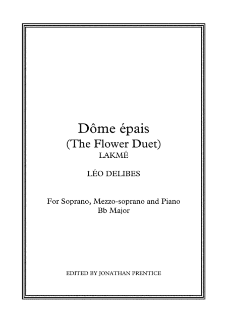 Dôme épais (The Flower Duet) - Lakmé (Bb Major) (arr. Jonathan Prentice)