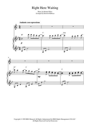 Right Here Waiting (arr. Kaiserin Rebecca)