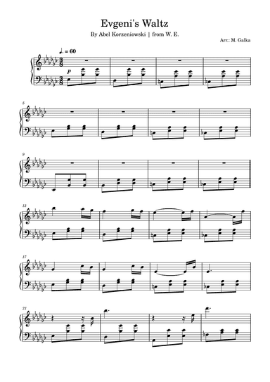 Evgeni's Waltz (arr. M. Galka)
