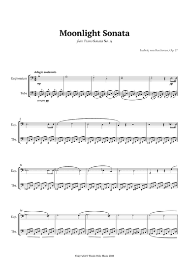 Moonlight Sonata by Beethoven for Low Brass Duet (arr. Ander)