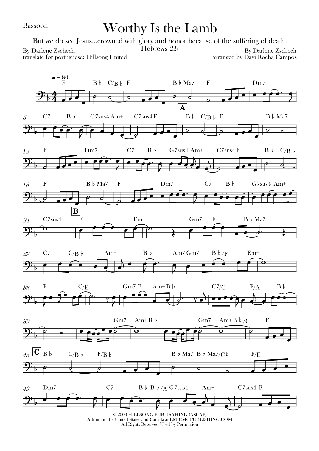 Worthy Is The Lamb (arr. Davi Rocha Campos)