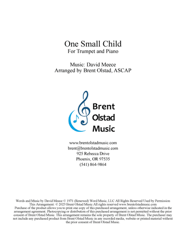 One Small Child (arr. Brent Olstad, ASCAP)