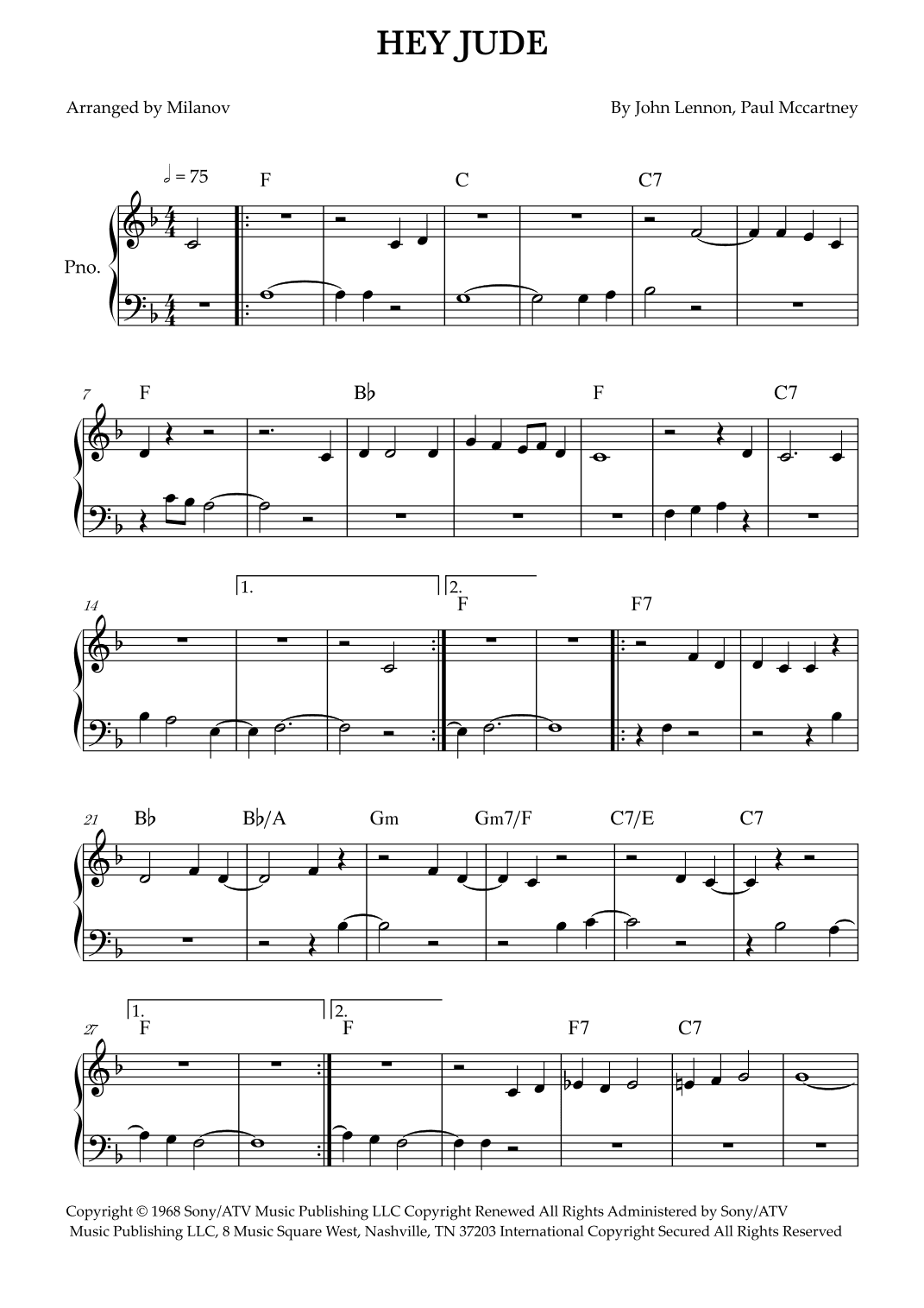 Hey Jude (arr. Milanov)