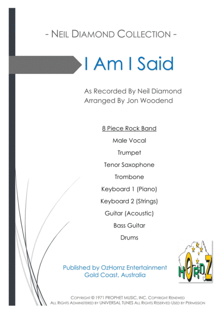 I Am...i Said (arr. Jon Woodend)
