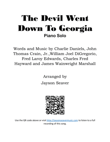 The Devil Went Down To Georgia (arr. Jayson Seaver)