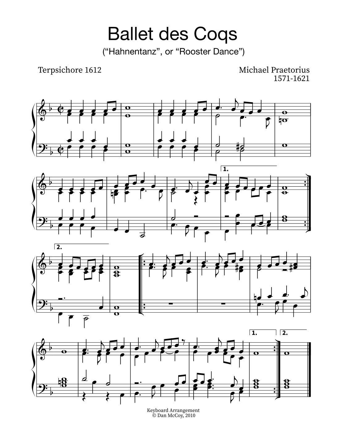 Ballet des Coqs (arr. Dan McCoy)