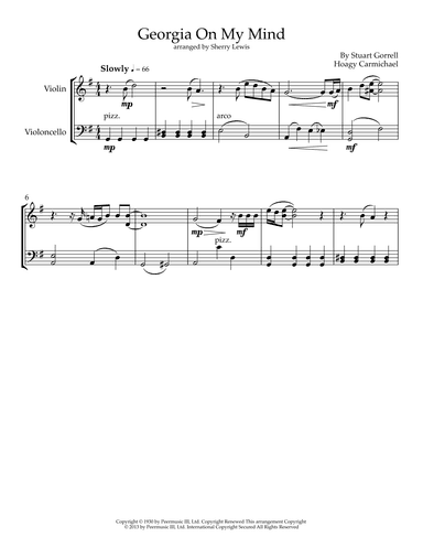 Georgia On My Mind (arr. Sherry Lewis)