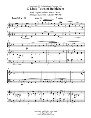 O Little Town of Bethlehem (arr. Evelyn Larter Music)
