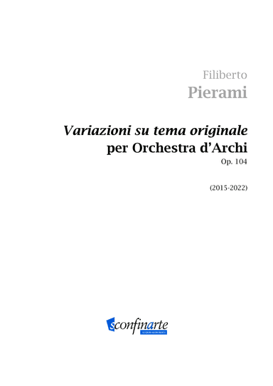 Filiberto Pierami: VARIAZIONI SU TEMA ORIGINALE Op.104 (ES-21-086) - Score Only