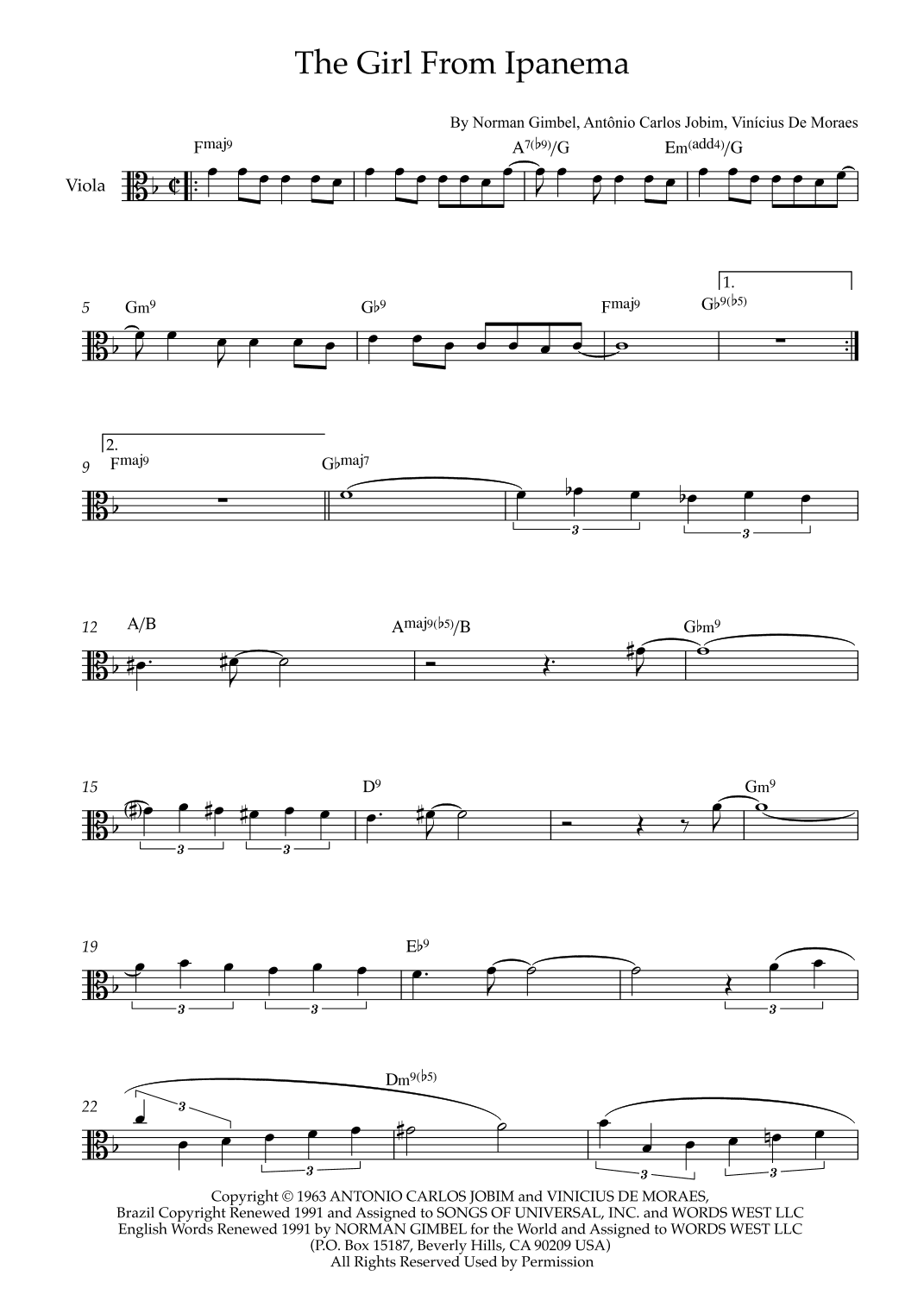 The Girl From Ipanema (garôta De Ipanema) (arr. Karen Gueiros)