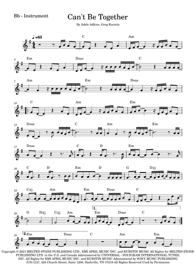 Can't Be Together (arr. Fabio Eduardo de Oliveira)